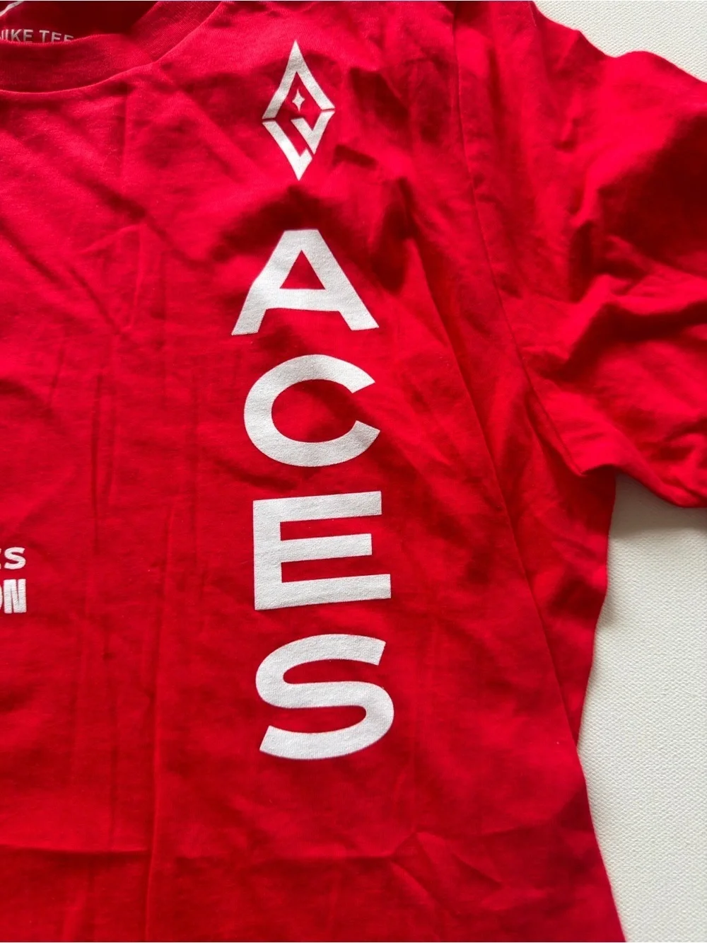 NWT Youth Nike Red Las Vegas Aces Graphic Tee with White Accents Size L (KB7)
